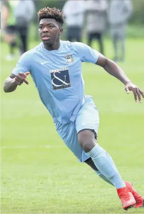  ??  ?? Wigan Athletic teen Mwiya Malumo in action for the Under-23s yesterday