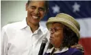  ?? Photograph: Brett Flashnick/AP ?? Barack Obama shares a laugh with Edith Childs in Aiken, South Carolina, in 2007.