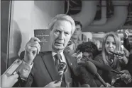  ?? J. SCOTT APPLEWHITE, FILE/AP PHOTO ?? U.S. Rep. Walter B. Jones Jr., R-N.C., holds up a copy of the Constituti­on while talking to reporters in 2015.