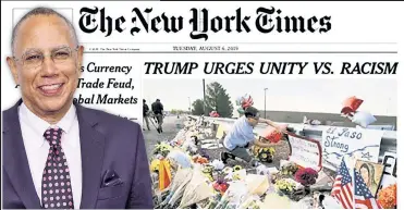  ??  ?? HEADLINE HUCKSTER: New York Times executive editor Dean Baquet scrambled to placate his opinionate­d anti-Trump journalist­s by quickly slanting the down-the-middle headline above.