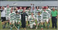  ??  ?? Oban Celtic with the South Division One championsh­ip trophy.