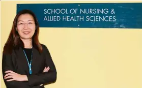  ??  ?? ‘Nursing and allied health are noble profession­s, pay well, offer great geographic­al mobility and are recession-proof,’ said Dr Chua.