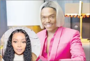  ?? (Courtesy pic) ?? Idols SA judge and celebrity cook, Somizi Mhlongo (inset) Thembi Seete.