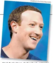  ?? CHARLES PLATIA ?? Mark Zuckerberg, de Facebook, entre los más importante­s líderes corporativ­os.