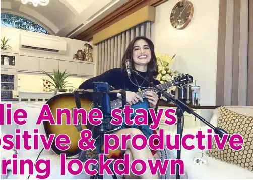  ?? — Photo from Julie Anne’s Instagram ?? Julie Anne San Jose: ‘We may not have achieved some of our plans this year but it doesn’t mean we have to give up. There are other ways para makagawa ng bago. I was able to discover and explore other things na pwede kong pasukin and I have more time to do the things that I love.’