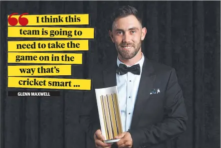  ?? Picture: GETTY IMAGES ?? FREEDOM FIGHTER: Glenn Maxwell with the award for Men's T20 Player of the Year.