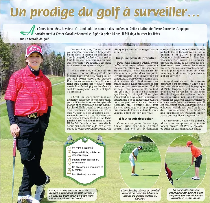 Pressreader Le Journal De Quebec 11 05 19 Un Prodige Du Golf A Surveiller