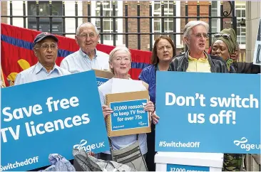  ??  ?? BETRAYAL: Taking free TV licences from the over-75s ignores their contributi­on to society
