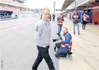  ??  ?? Mercedes driver Valtteri Bottas during a test in Barcelona.