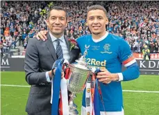  ?? ?? With skipper James Tavernier and Scottish Cup.