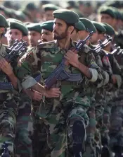  ?? (Reuters) ?? IRANIAN ISLAMIC Revolution­ary Guard Corps members on parade. Have they also partnered with al-Qaida in the past?