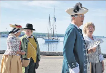  ??  ?? People dressed in period clothing to help welcome the tall ships to Shelburne.