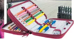  ??  ?? Pencil cases such as this one have been outlawed by primary school head Pauline Johnstone