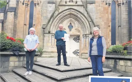 ??  ?? New life Elaine Watterson, Richard Johnson and Sue King, authors of report into turning St Kessog’s Church, Callander, into a community hub