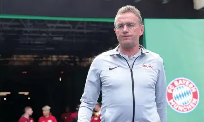  ??  ?? Ralf Rangnick before RB Leipzig took on Bayern Munich in the 2019 German Cup final. Photograph: Alexander Hassenstei­n/Bongarts/ Getty Images