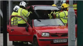  ??  ?? Watch Manager Paul Halliday, left and below, with Tony Reid Crew manager with the Lance, while right, the equipment is used on a car