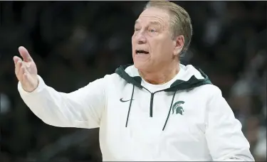  ?? ASSOCIATED PRESS FILE PHOTO ?? Head coach Tom Izzo and Michigan State have moved into the top 10in the latest Associated Press Top 25poll.