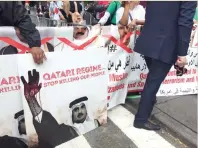  ??  ?? The protesters demanded global action against Doha.