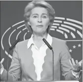  ?? ?? Presidentj­a e KE, Ursula von der Leyen