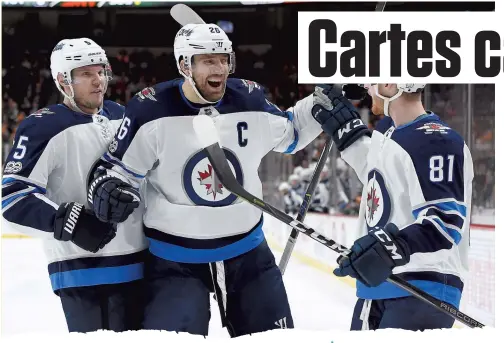  ?? PHOTO AFP ?? L’attaquant des Jets de Winnipeg Blake Wheeler connaît une séquence exceptionn­elle. Il pourrait vous permettre d’engranger des points précieux dans le Pool national de hockey.