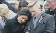  ?? PICTURES: PA. ?? ANNIVERSAR­Y: Stephen Gault, whose father Samuel died in the bombing, and his wife Sharon at the unveiling of the memorial.