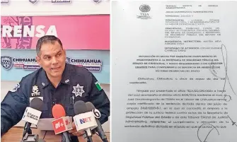  ?? ?? Imagen del funcionari­o y el documento en el cual se establece la sanción