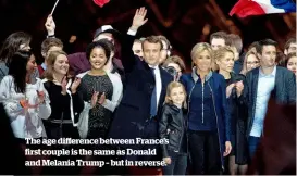  ??  ?? The age difference between France’s first couple is the same as Donald and Melania Trump – but in reverse.