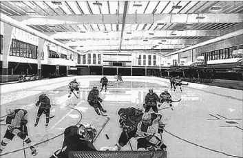  ?? COURTESY ?? A rendering shows an ice rink at a proposed $17 million practice facility for a potential NHL expansion franchise in Las Vegas. The facility would be built on land located at Far Hills Avenue off Interstate 215 in Summerlin.