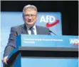  ?? FOTO: IMAGO-IMAGES ?? Jörg Meuthens Gedankensp­iele zu einer möglichen Teilung der AfD kamen nicht bei allen in der Partei gut an.