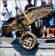  ??  ?? LEGAL ROW: The Nazi eagle was salvaged from the ship in 2006