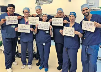  ??  ?? A team from across the EU working at Homerton University Hospital