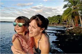  ??  ?? Sarah and Stella enjoying a beautiful sunset on Savai’i.