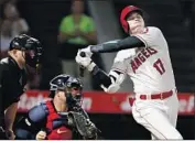  ?? Sean M. Haffey Getty Images ?? SHOHEI OHTANI, striking out in the seventh inning, hit his 18th homer of the season in the fifth.