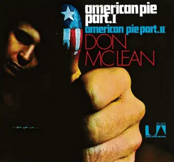  ?? Foto: Köchl; dpa ?? Ein Song für beide Single‰seiten: das Cover zu „American Pie“mit Don Mclean und seinem Daumen.