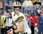  ?? AP/BRUCE KLUCKHOHN ?? Quarterbac­k Drew Brees has the New Orleans Saints averaging 33.4 points per game (second in the NFL) heading into Sunday’s game against the unbeaten Los Angeles Rams.