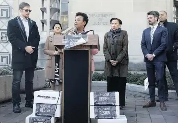  ?? Aaron P. Bernstein Getty Images ?? REP. BARBARA LEE (D-Oakland) has been a vocal critic of President Trump, saying, “Each week it’s something new that really hurts the most vulnerable, hurts our standing in the world, and really is very dangerous.”