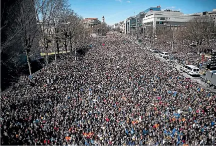  ?? PHOTO: WASHINGTON POST ?? Crowds gather at the March for Our Lives rally yesterday in Washington.