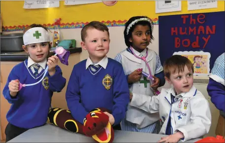 ??  ?? Zak Moore, Courage Breen-Connolly, Bareera Shafique and Seán Dowling from Scoil Mhuire na mBraithre, C.B.S. Primary School, Tralee, pictured enjoying an afternoon on a photoshoot with The Kerryman Newspaper .