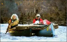  ??  ?? (left) and Roger Head feel good about the trophy mattress they pulled from Cadron Creek during an Arkansas Canoe Club Black OPs Advanced Trash Removal outing Nov. 24.