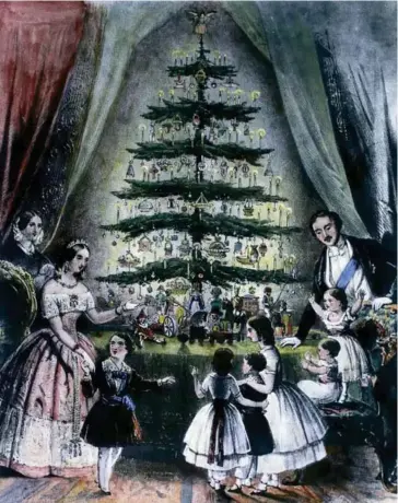  ?? (Getty) ?? ‘Th el lust rated London News’ published an engraving of the royal family around a Christmas tree at Windsor Castle in 1848