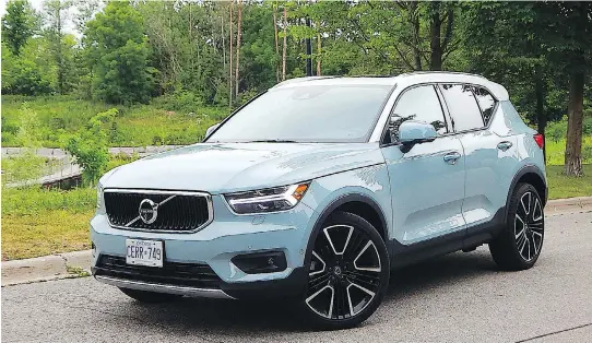  ?? BRIAN HARPER/DRIVING ?? Volvo successful­ly managed to shuck its “boxy but good” persona with the XC40’s complex shapes, which were complement­ed by the test vehicle’s Amazon Blue paint.