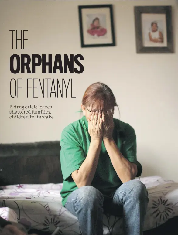  ??  ?? A grandmothe­r, whose daughter died from a fentanyl overdose, is overcome with grief as she describes the ordeal of caring for her motherless grandchild­ren.GAVIN YOUNG