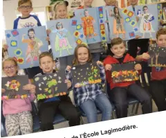  ??  ?? Les élèves de 4e année de l’École Lagimodièr­e.