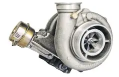  ??  ?? For ’94-’02 5.9L Cummins owners, Borgwarner makes a 100-percent drop-in replacemen­t for the stock turbo (T3 divided exhaust housing and all) coined the S300GX. It features a cast 57mm inducer compressor wheel, a 64.5mm exducer turbine wheel, and comes standard with a .80 A/R T3 flange exhaust housing. Designed for lower horsepower secondgen applicatio­ns but still capable of supporting north of 400-rwhp, it spools quick and has a reputation for durability.