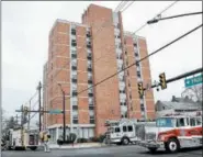  ?? TOM KELLY III — FOR DIGITAL FIRST MEDIA ?? A fire in the Robert P. Smith Towers destroyed part of a room and caused the evacuation of the residents from the second floor of the complex.