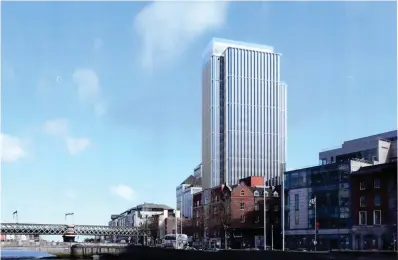  ??  ?? New plan: An artist’s impression of the new-look tower beside Tara Street Dart station