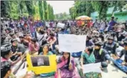  ?? PTI FILE ?? Students of Loyola College, Chennai, on a protest demanding justice for Anitha and urging the Centre to ban NEET