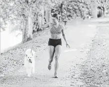  ?? GETTY ?? Running with your dog is good for both of you, but keep your buddy on a short leash and watch for signs of overheatin­g.