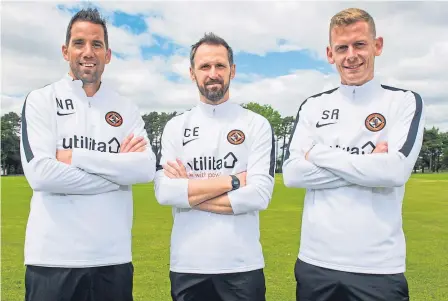  ??  ?? Neil Alexander, Craig Easton and Scott Robertson are part of Dundee United’s new-look coaching team.