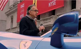  ??  ?? Sergio Marchionne, 66 anni, durante un evento Ferrari a New York nel 2015
EPA